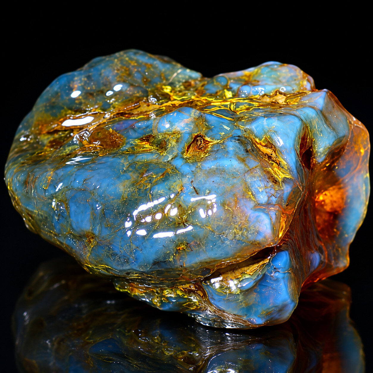 Genuine Natural Green Blue Amber Rough Specimen Chunk 63mm 54.6g – photo 9