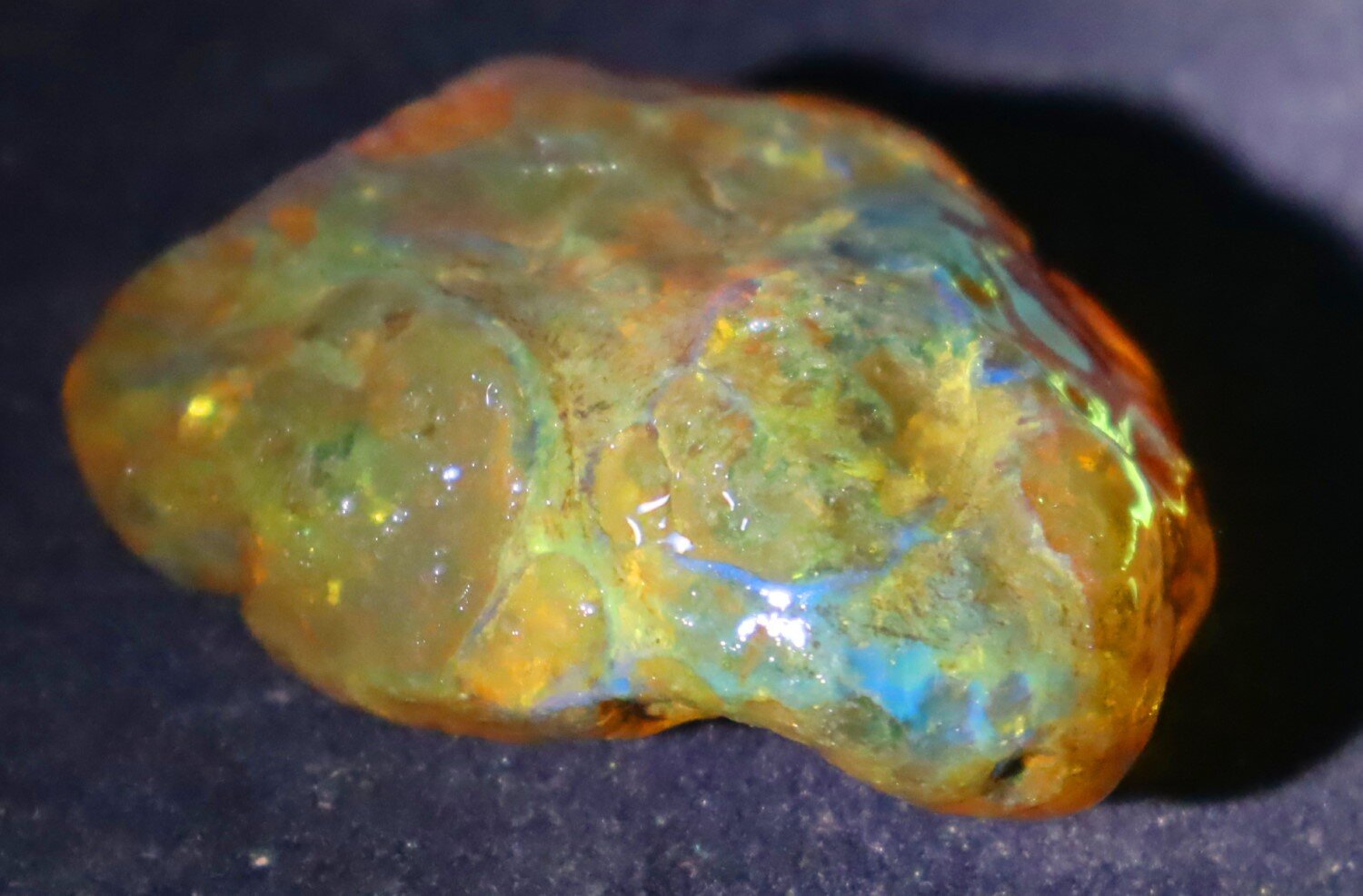 Natural Dominican Blue Amber Rough Specimen 53mm 26.2g Clear Yellow