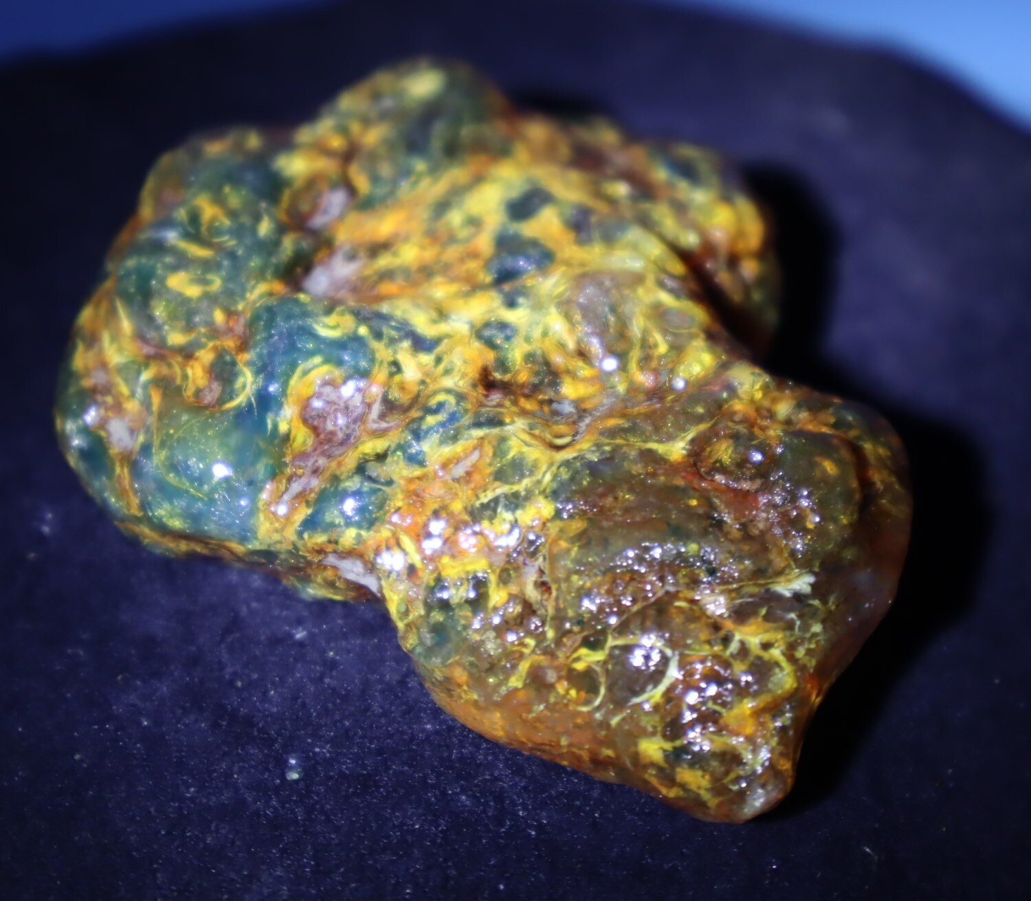 Beautiful Natural Dominican Translucent Green Blue Amber Rough Specimen 66mm 35g – photo 6