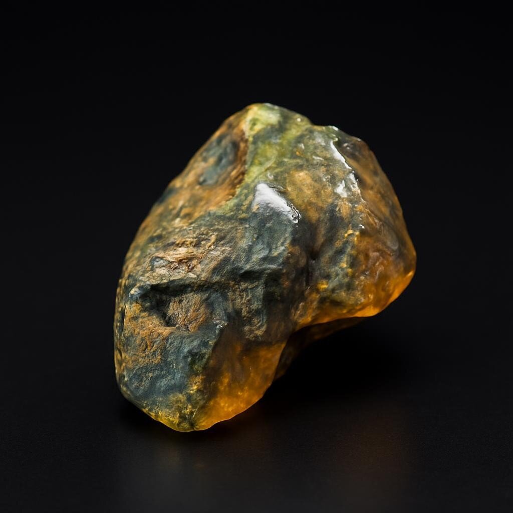 Beautiful Orange Green Dominican Amber Rough Specimen Chunk 54mm 18.5g – photo 4