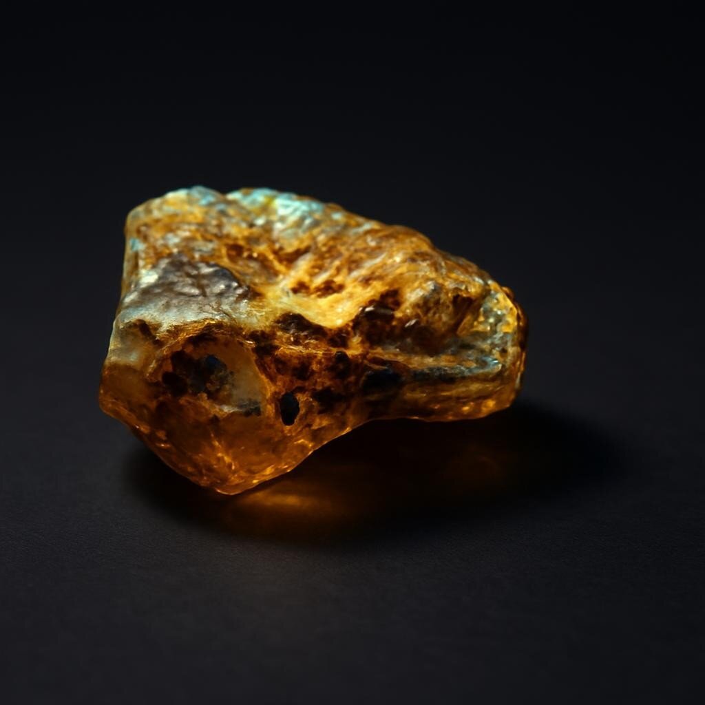 Beautiful Orange Green Dominican Amber Rough Specimen Chunk 54mm 18.5g – photo 9
