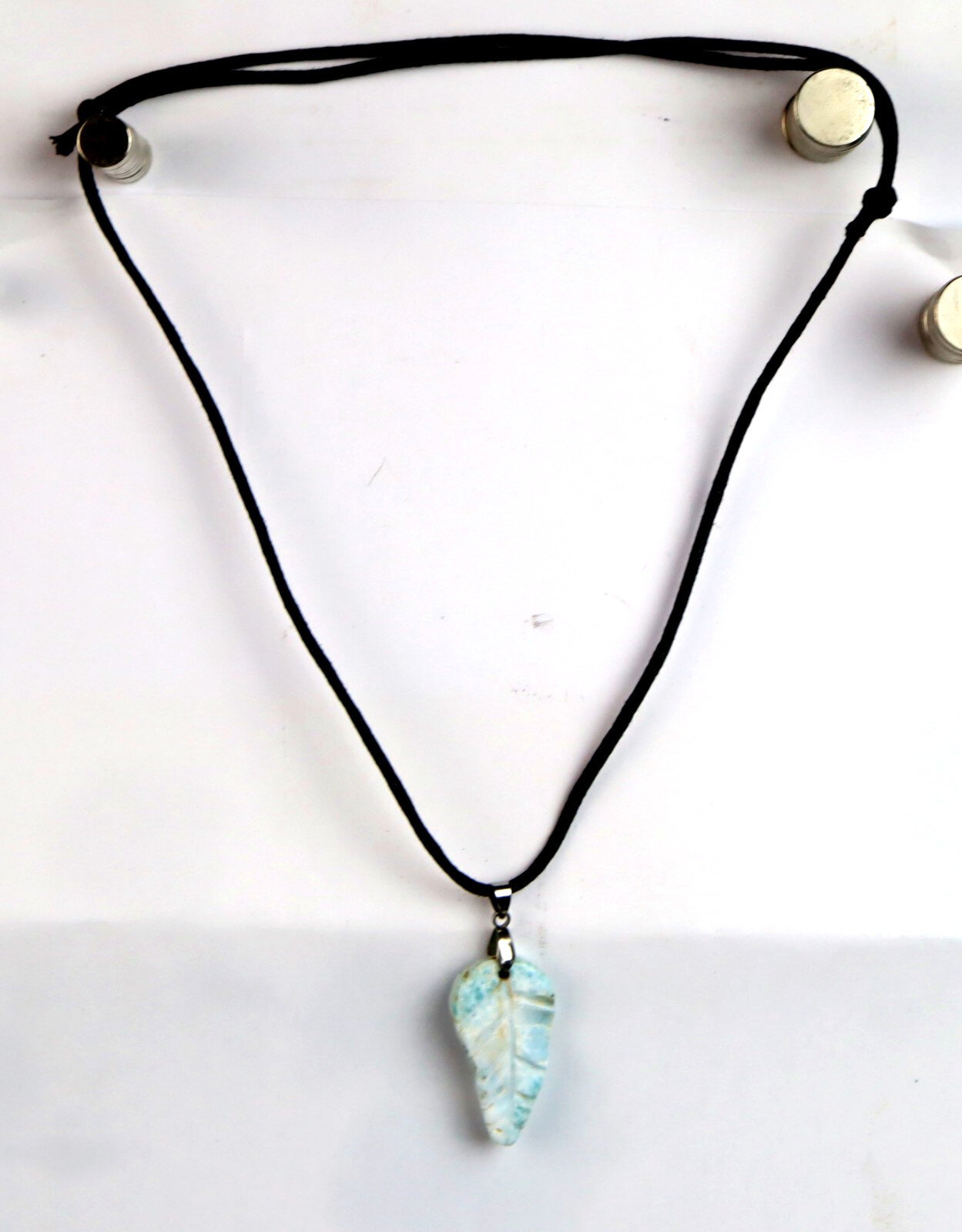 Charming Design Natural Ocean Blue Larimar Necklace adjustable free cord – photo 5