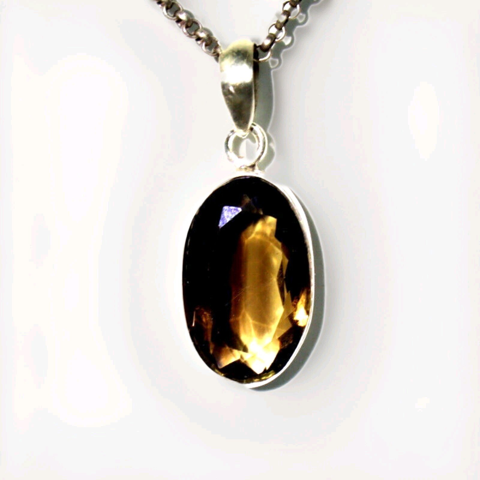 Natural Smoky Quartz Pendant 925 Sterling Silver 42mm 33.5CT Clear – photo 3