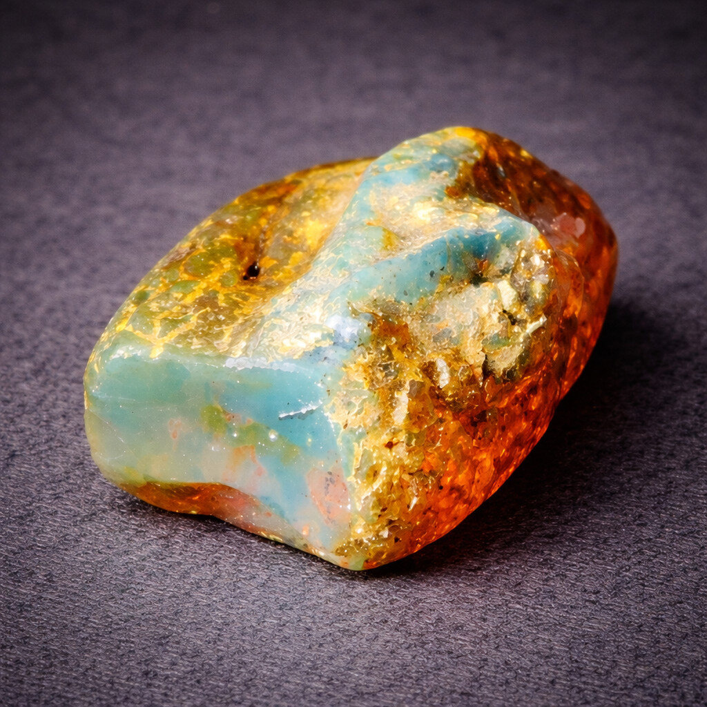 Exquisite Natural Dominican Clear Sky Blue Amber Rough Specimen 44mm 9.7g