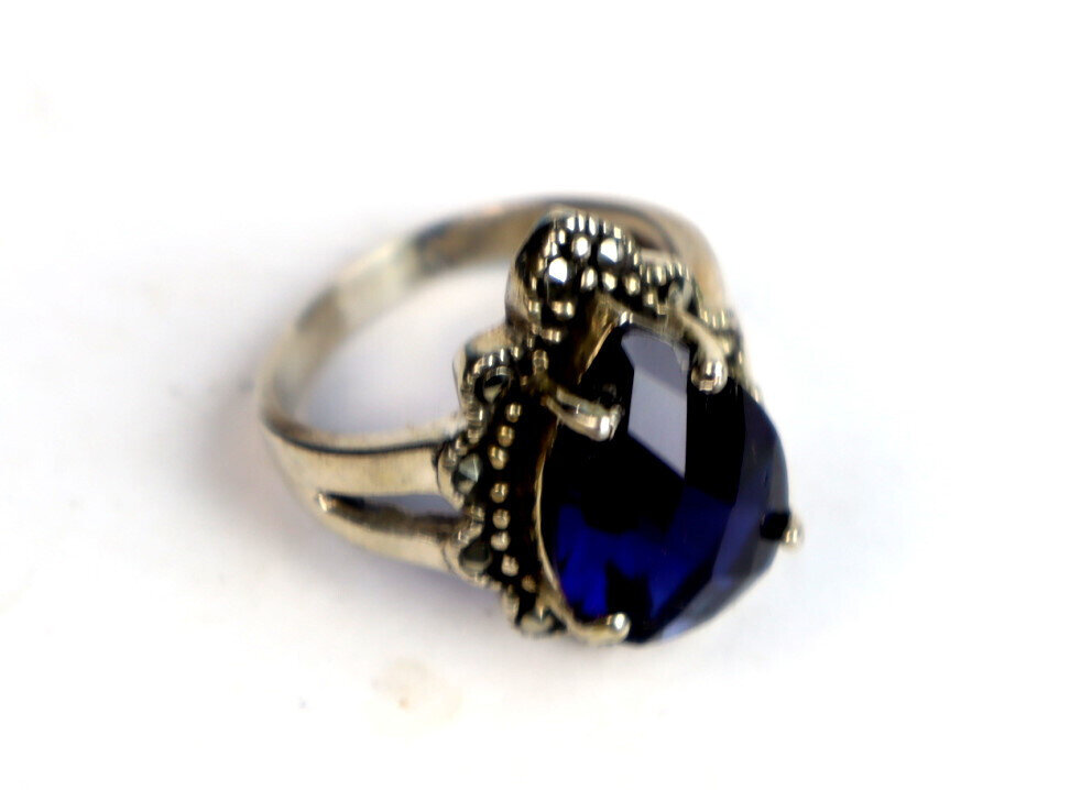 Finest Clear Deep Blue Topaz .925 Sterling Silver Ring #9.5 – photo 7
