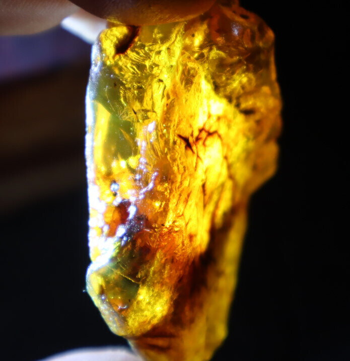 Impressive Natural Crystal Clear Sky Blue Yellow Amber Rough Specimen 54mm 24g – photo 12