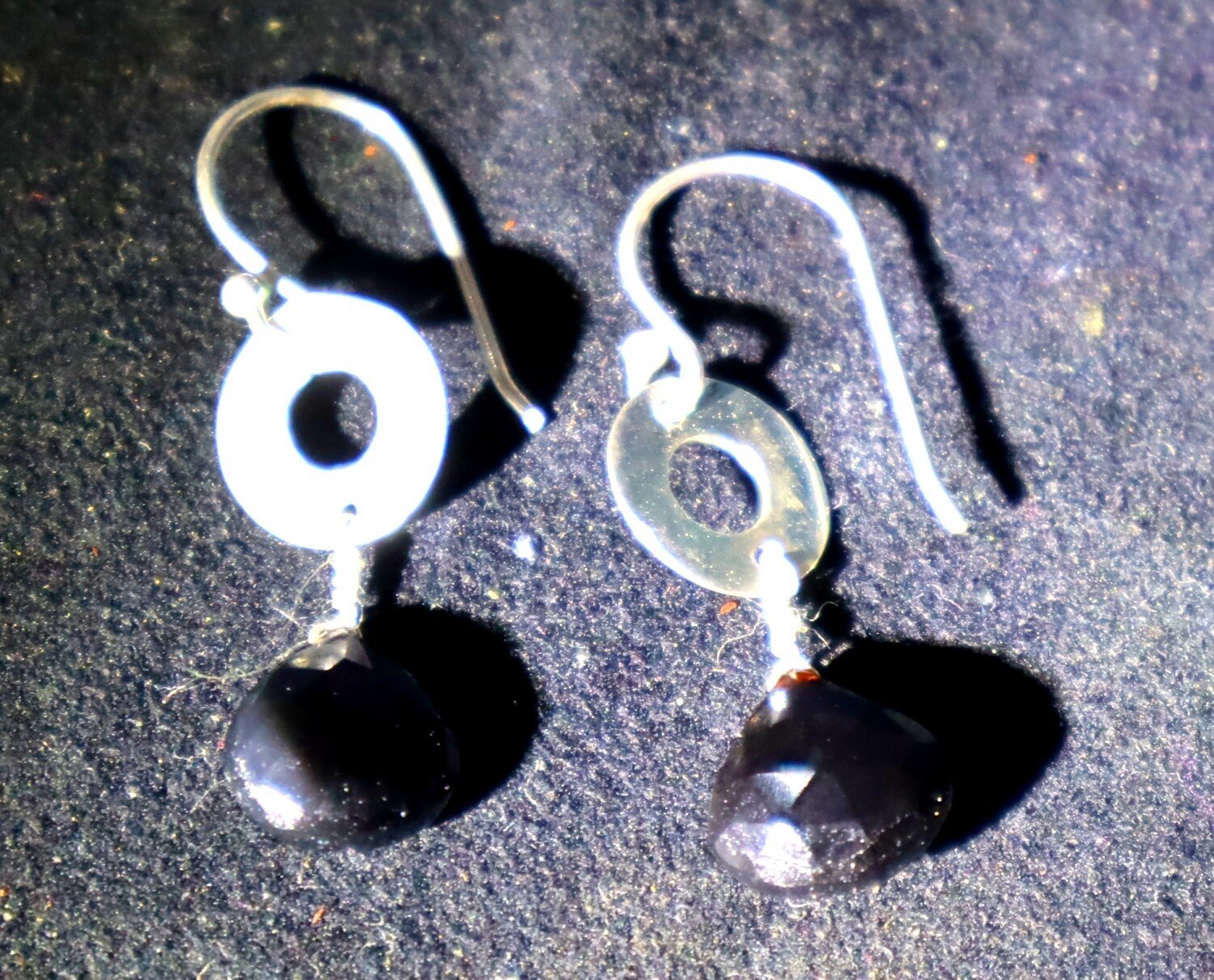 Beautiful Dark Amethyst .925 Sterling Silver Earrings 41.0mm – photo 3