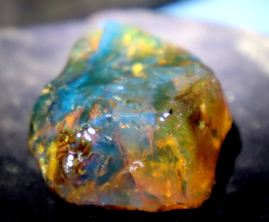 Excellent Nat. Dominican Crystal Clear Green Blue Amber Rough Specimen 50mm 18.5 – photo 8