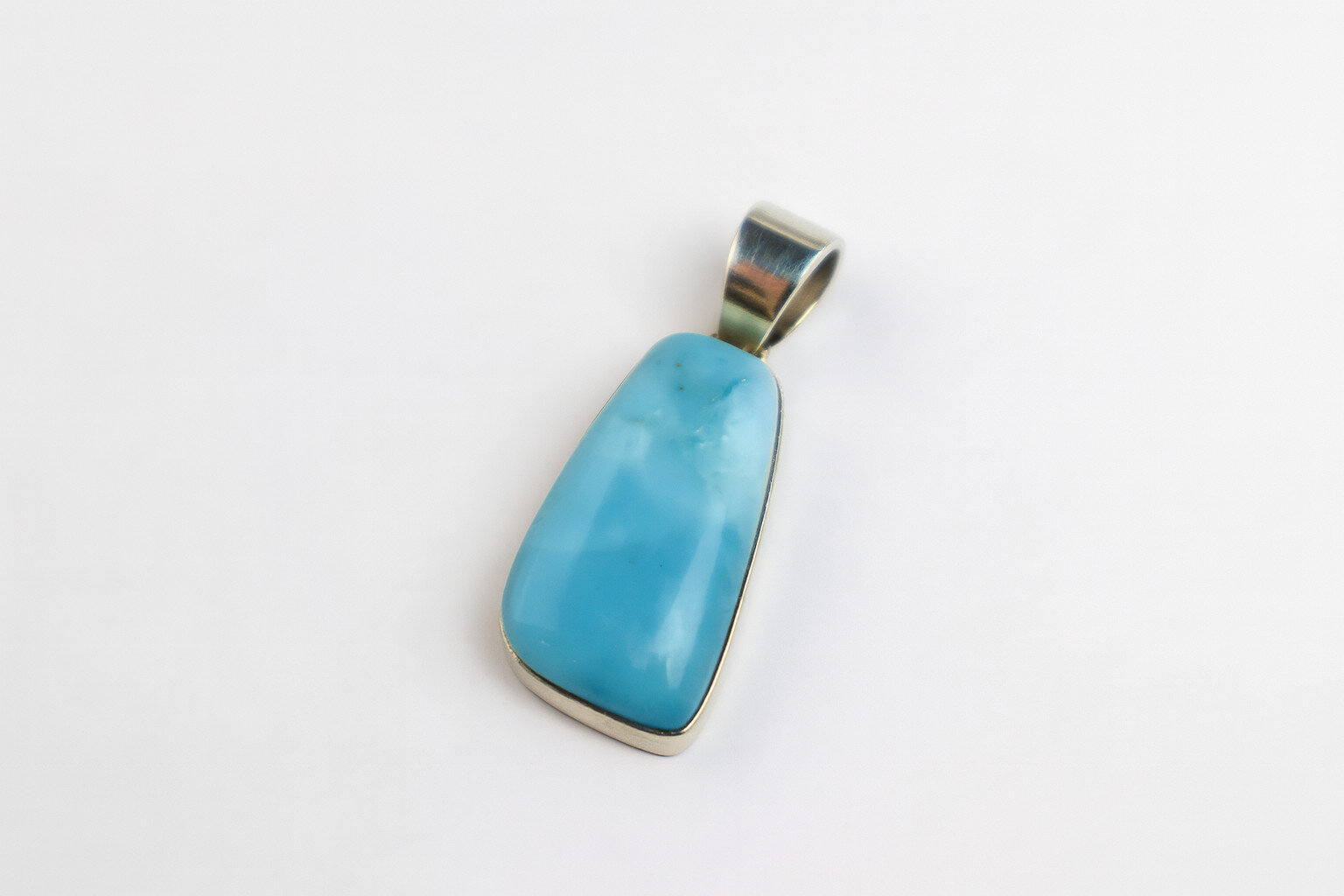 Exquisite Natural Sky Blue Larimar .925 Sterling Silver Pendant 36mm – photo 6