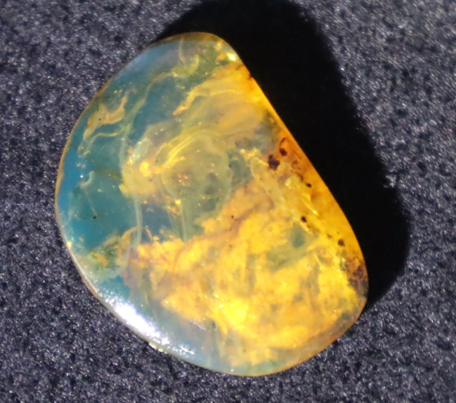 Natural Translucent Sky Blue Amber Cabochon 25mm free drilling and hook – photo 4