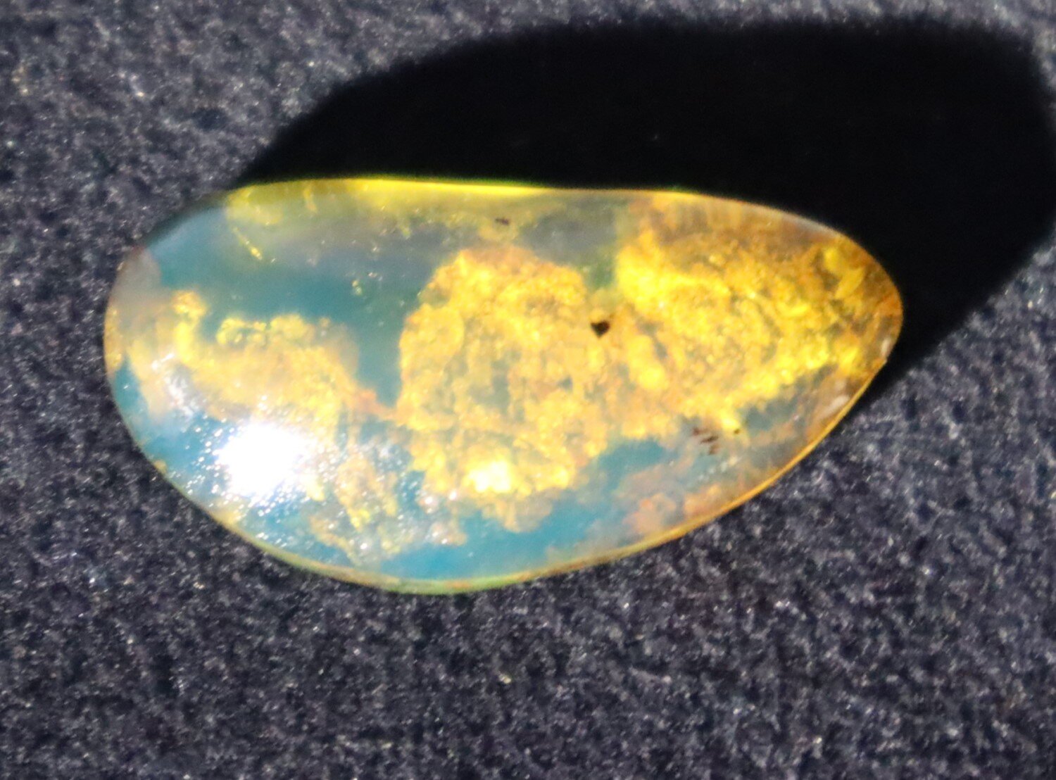 Beautiful Natural Clear Light Blue Amber Cabochon polished stone 27mm – photo 7