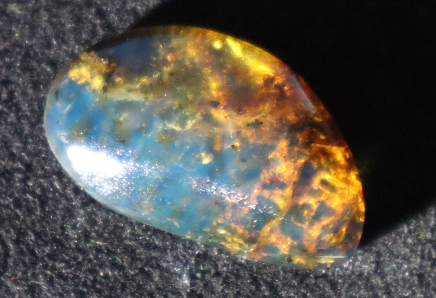 Beautiful Natural Transl. Deep Blue Amber Cabochon 27mm free drilling and hook – photo 6