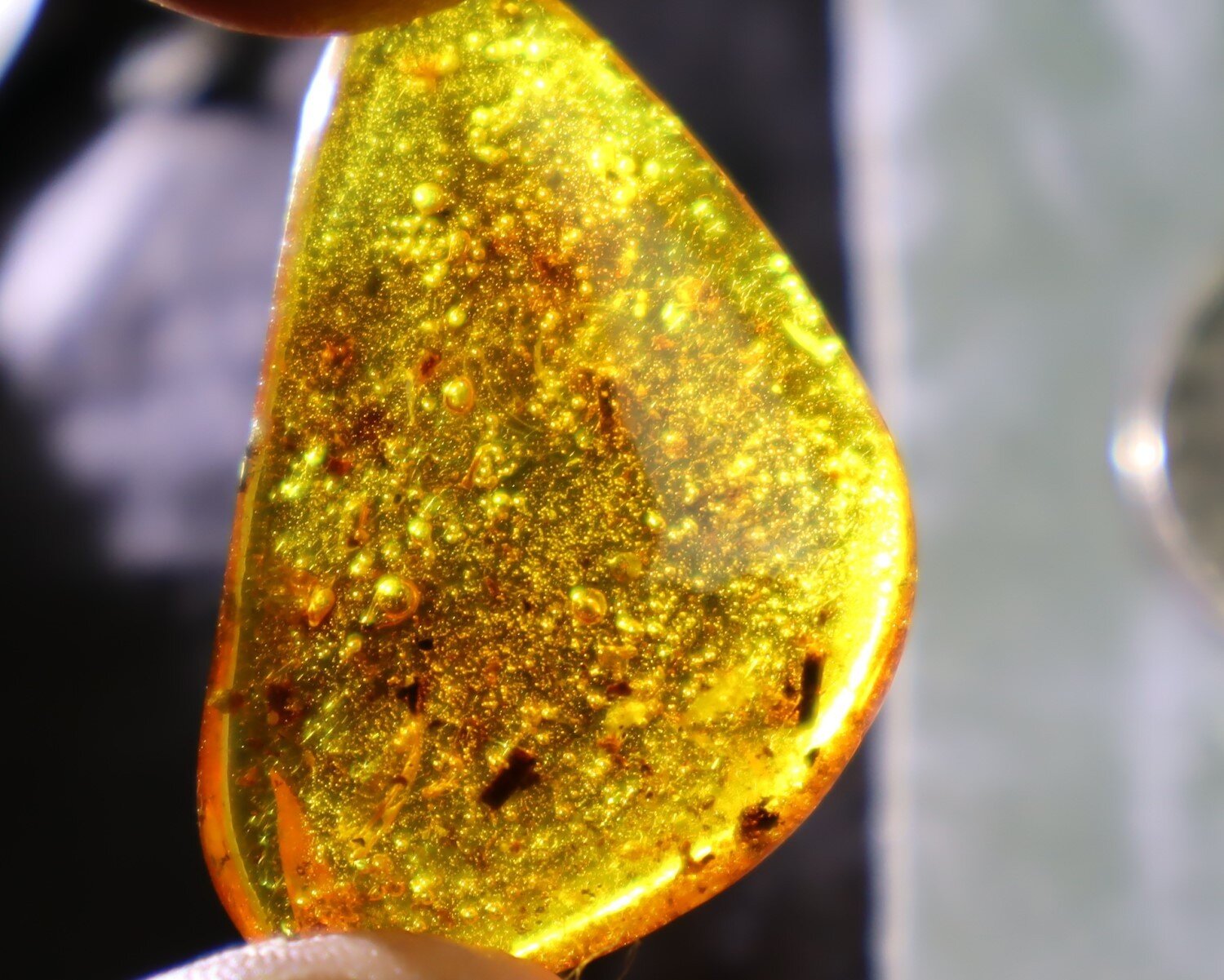 Excellent Natural Dominican Translucent Orange Red Amber Polished Stone 36mm – photo 5