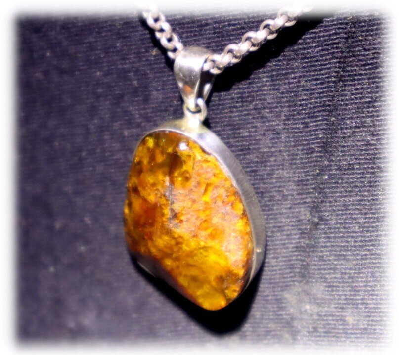Charming Natural Translucent Brown Orange Amber 925 Sterling Silver Pendant 36mm – photo 8