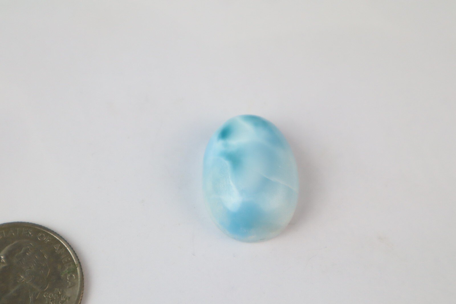 Exquisite Natural Sky Blue Larimar Oval Cabochon 26mm – photo 8
