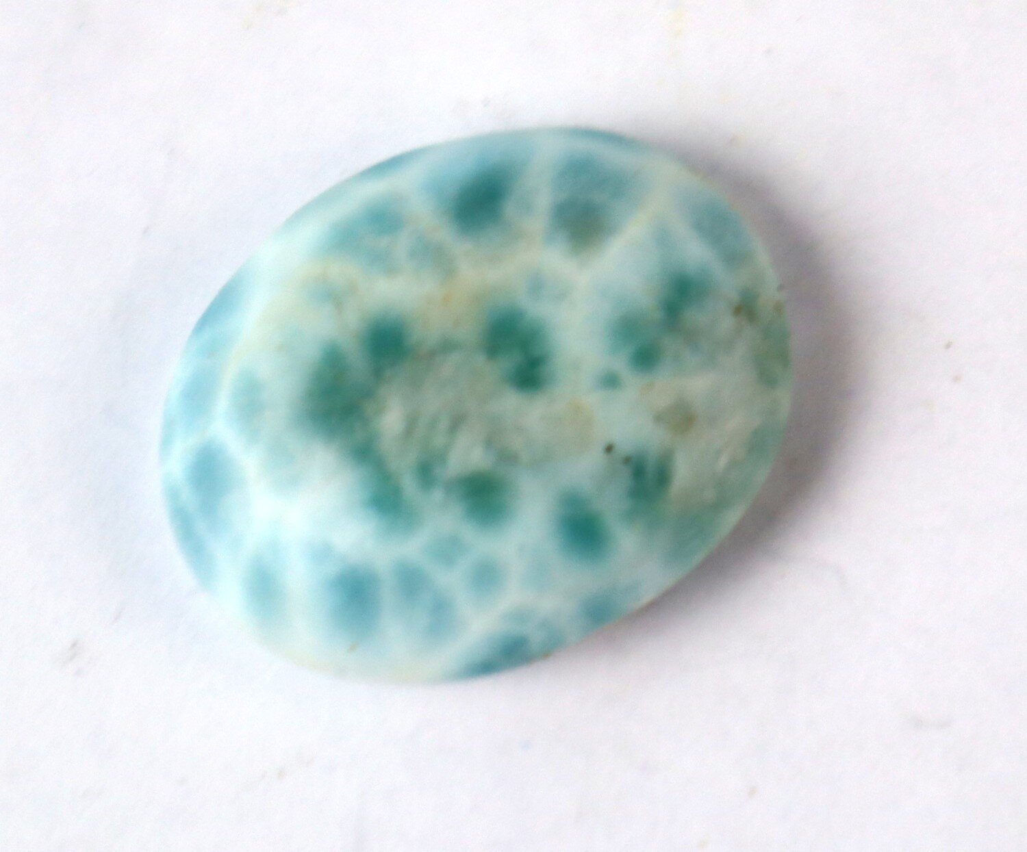 Exquisite Natural Ocean Blue Larimar Oval Cabochon 22mm – photo 5