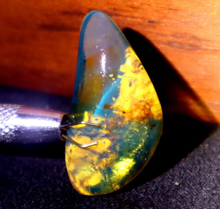 Charming Design Natural Dominican Clear Deep Blue Amber Polished Stone 32mm – photo 14