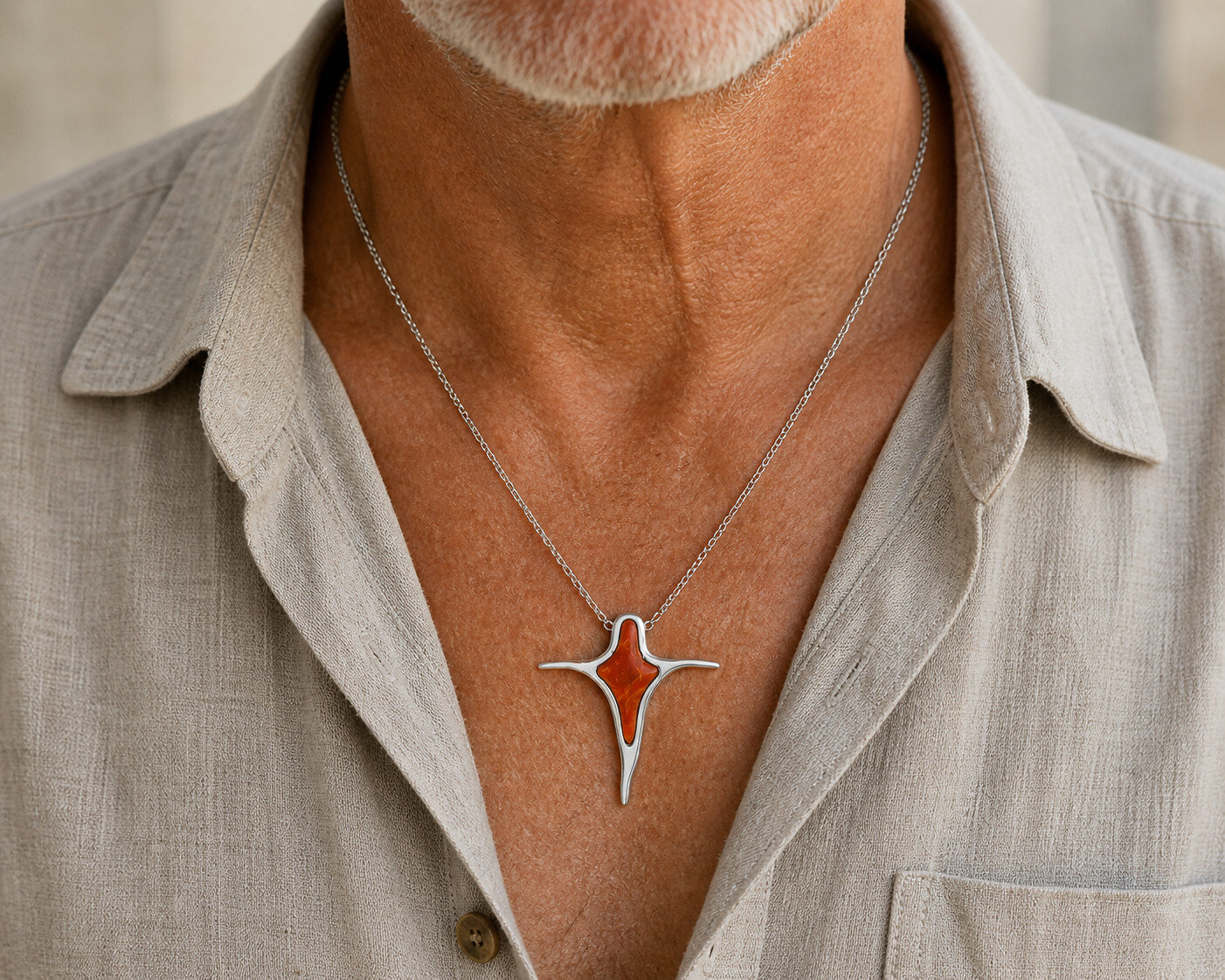 Impressive Natural Red Jasper .925 Sterling Silver Cross Pendant 40mm Unisex mens – photo 4