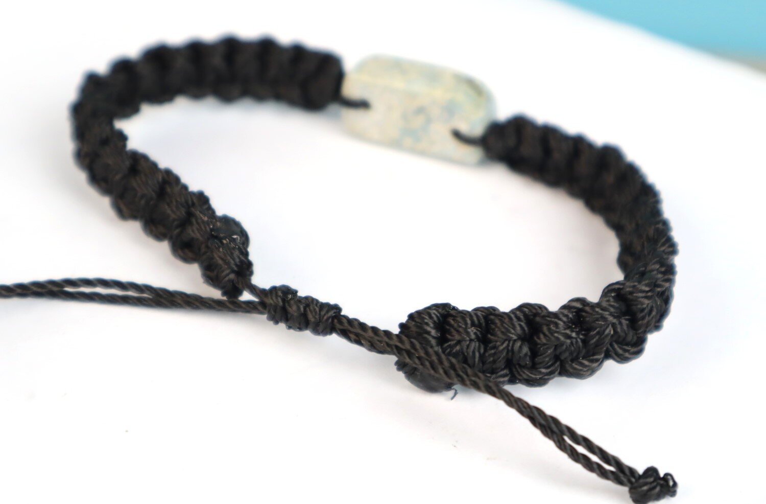 Rarest Natural Pastel Blue Larimar Bracelet Wristband adjustable cord – photo 5