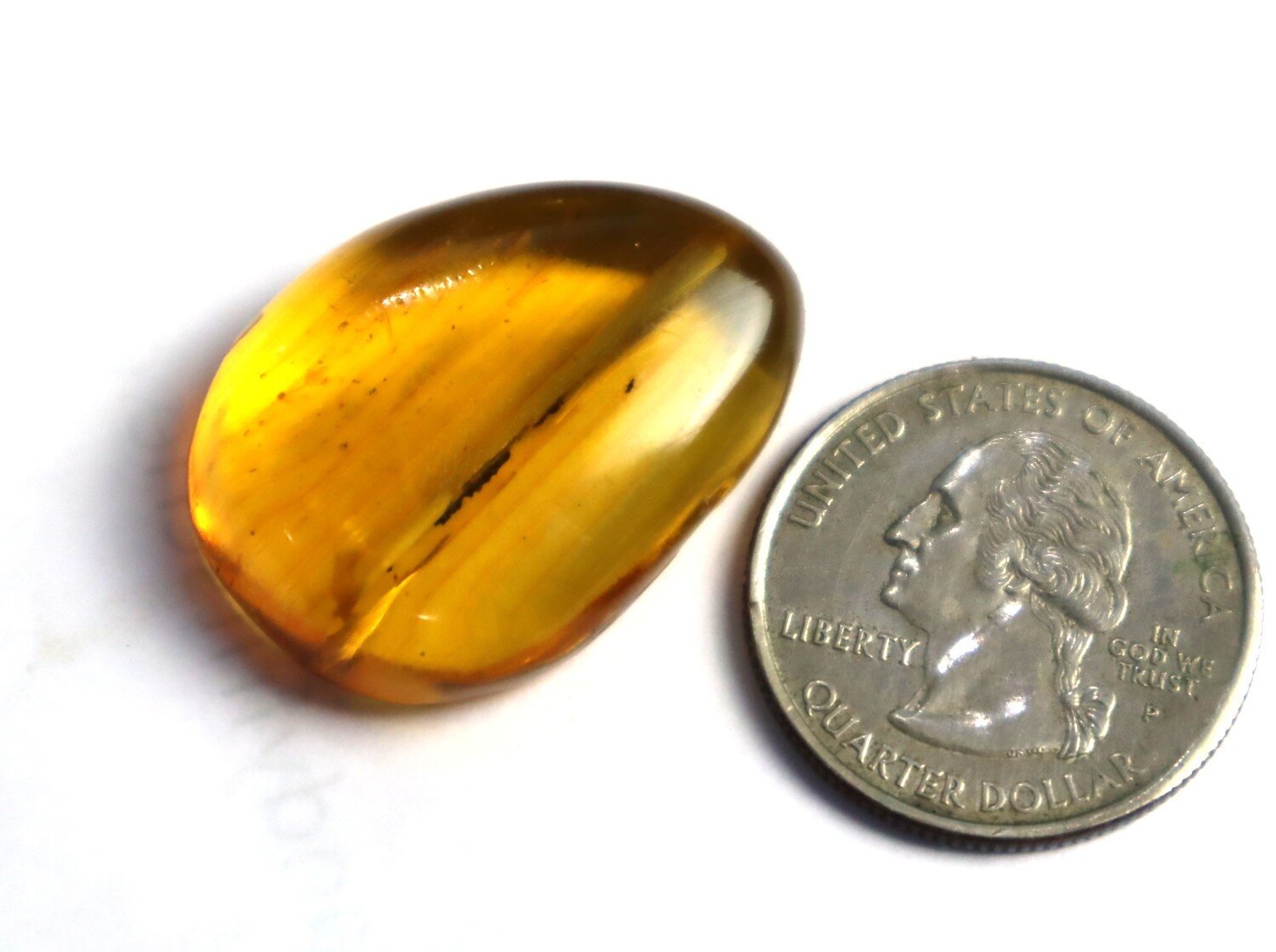 Natural Dominican Amber Polished Stone 30mm – Insect Inclusion Fossil – photo 3