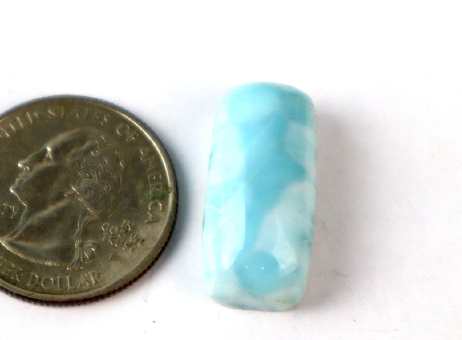 Charming Design Natural Sky Blue Larimar Cabochon 24mm – photo 2