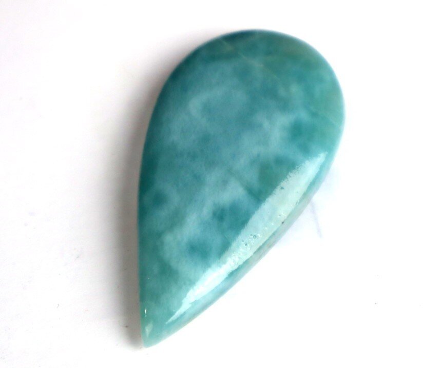Impressive Natural Dominican Ocean Blue Larimar Polished Stone Cabochon 47mm – photo 6