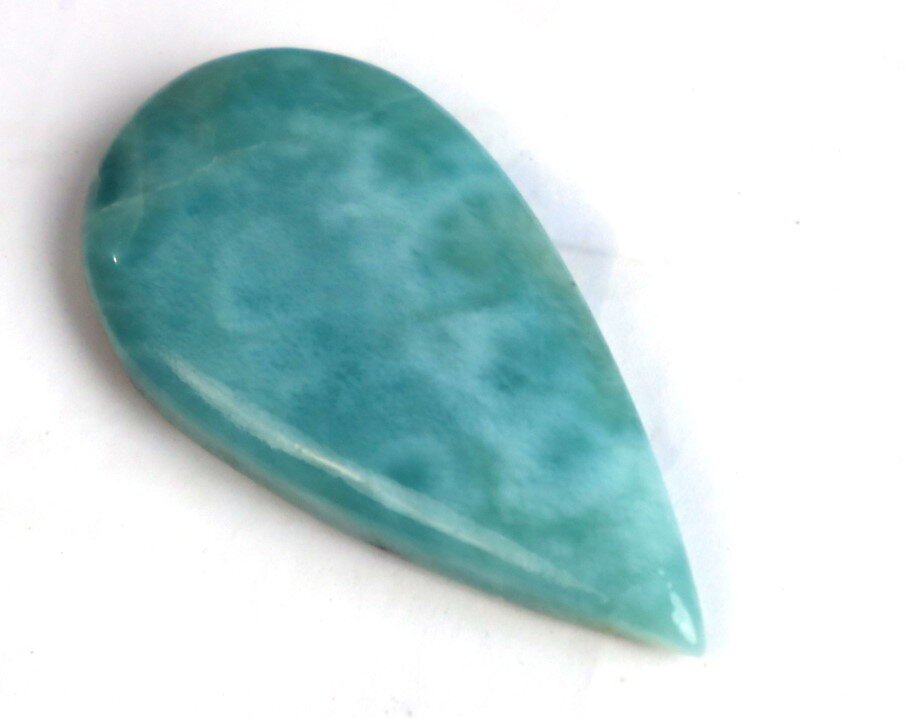 Impressive Natural Dominican Ocean Blue Larimar Polished Stone Cabochon 47mm – photo 9