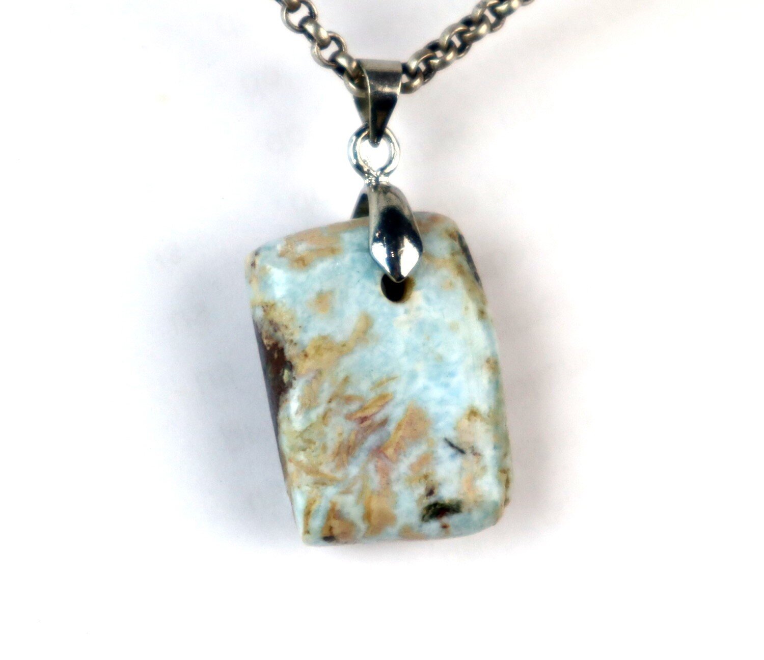 Lovely Natural Orange Blue Larimar Pendant 32mm – photo 4