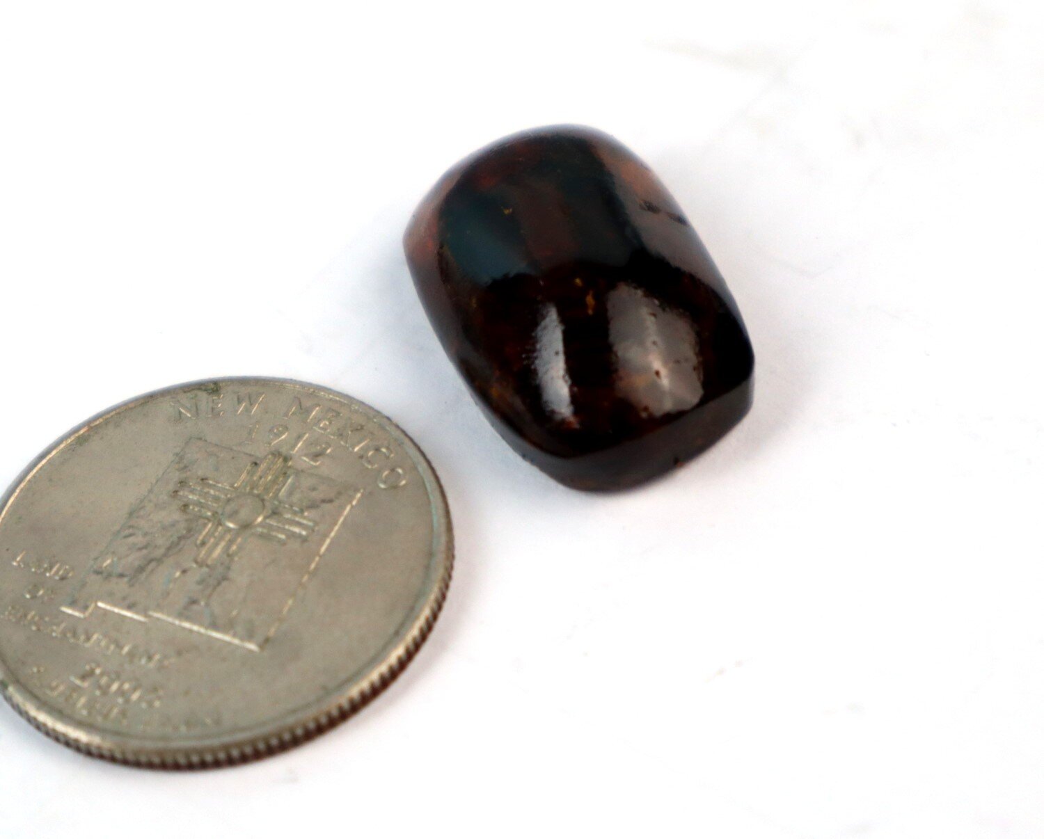 Natural Dominican Translucent Green Yellow Amber Polished Cabochon 23mm – photo 4